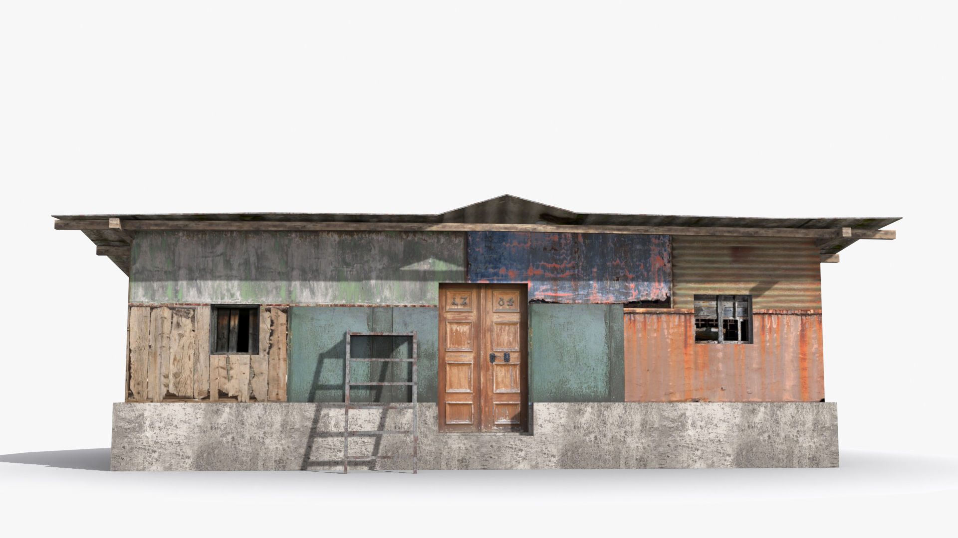 Slum x19 Low-poly 3D model_1