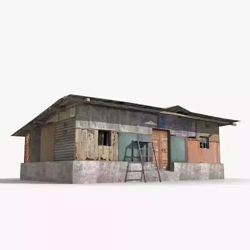Slum x19 Low-poly 3D model