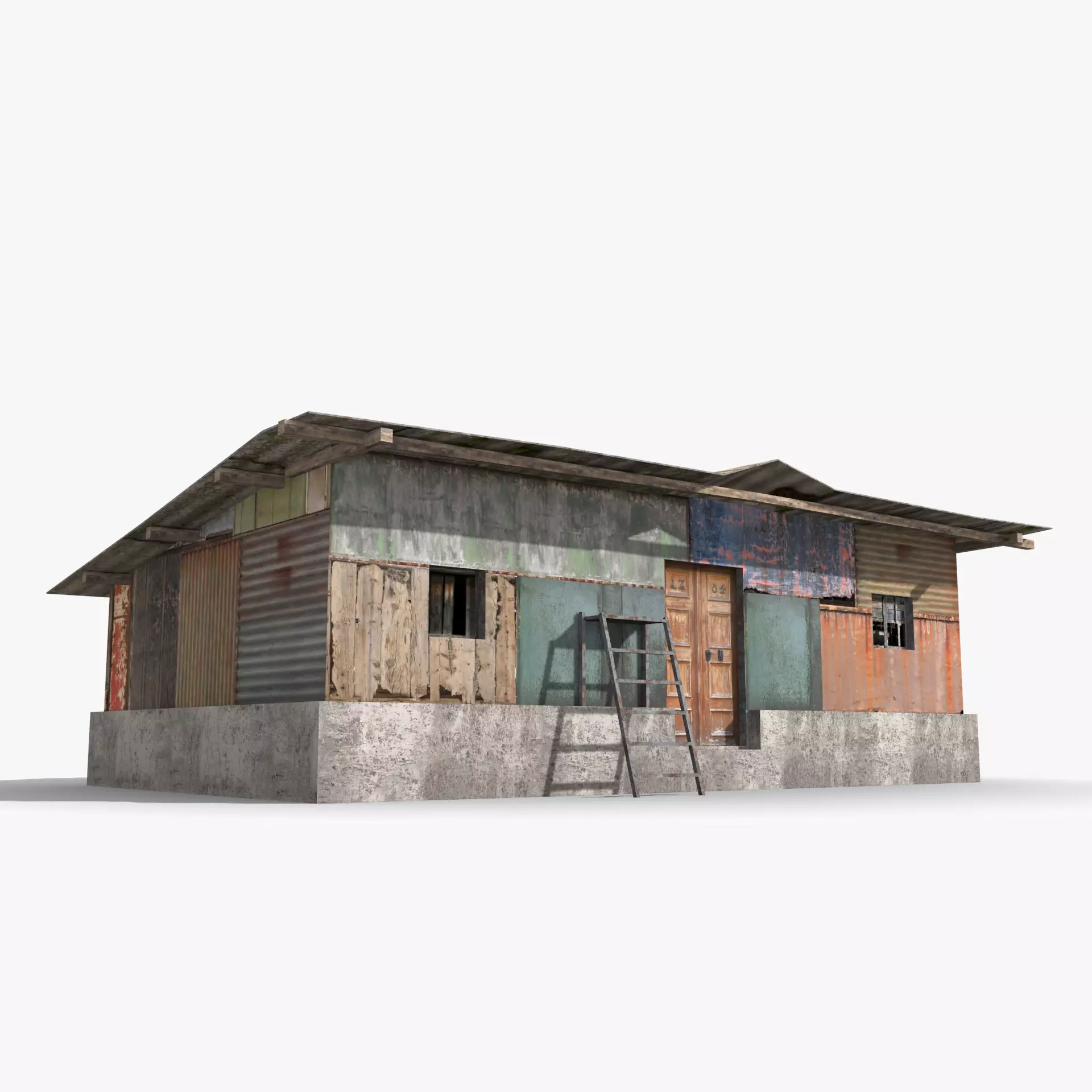 Slum x19 Low-poly 3D model_0