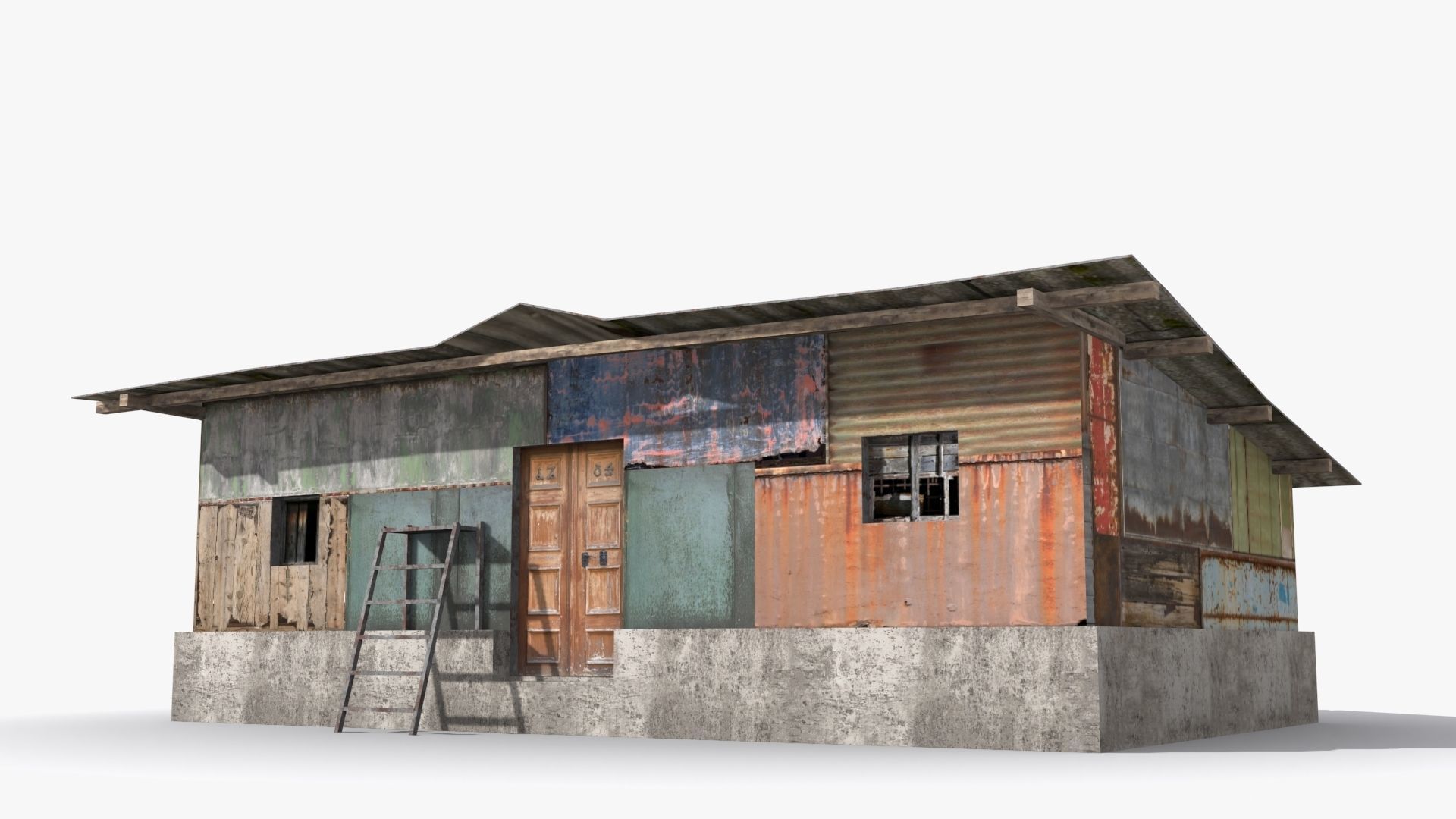 Slum x19 Low-poly 3D model_2
