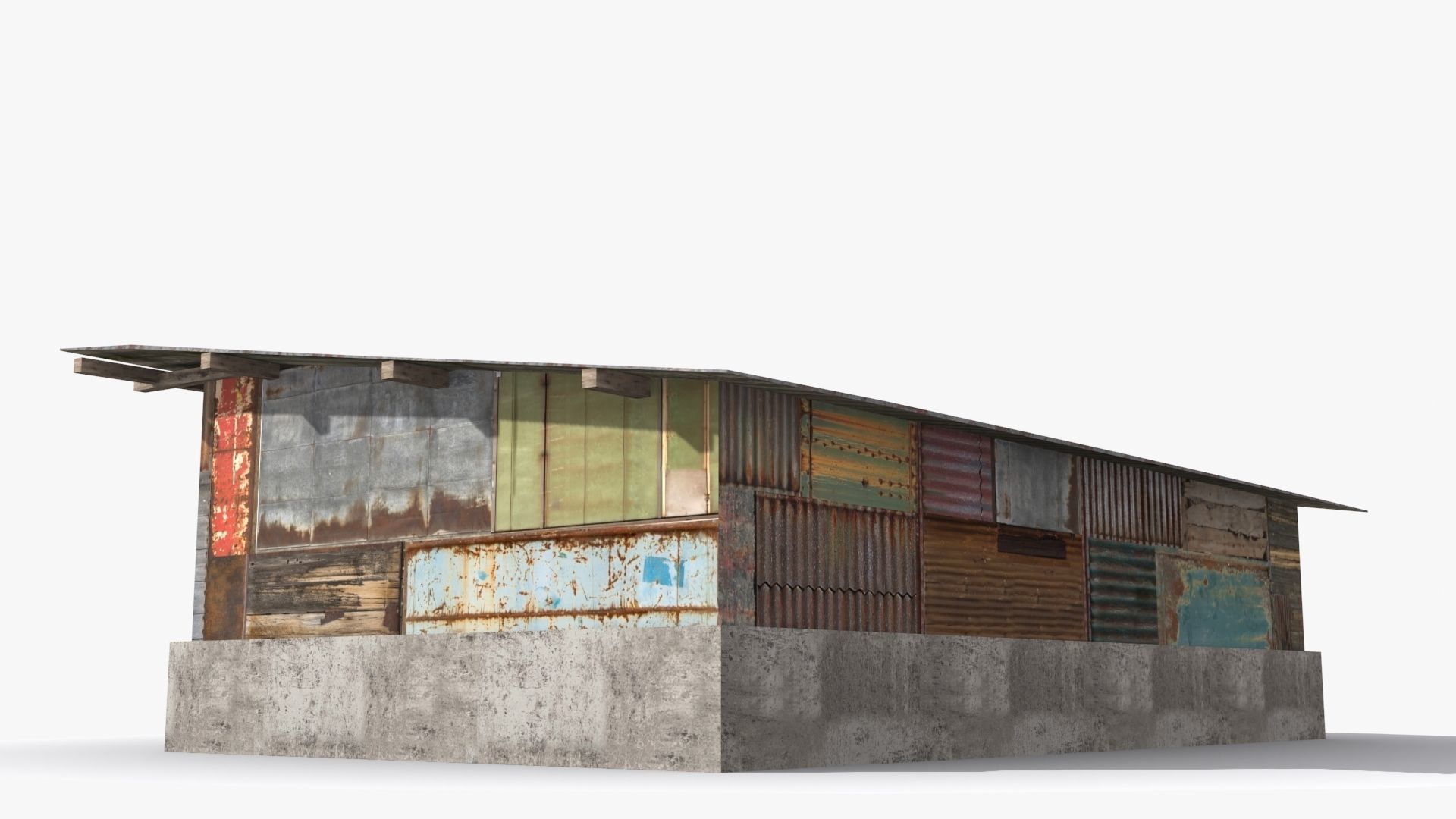 Slum x19 Low-poly 3D model_4