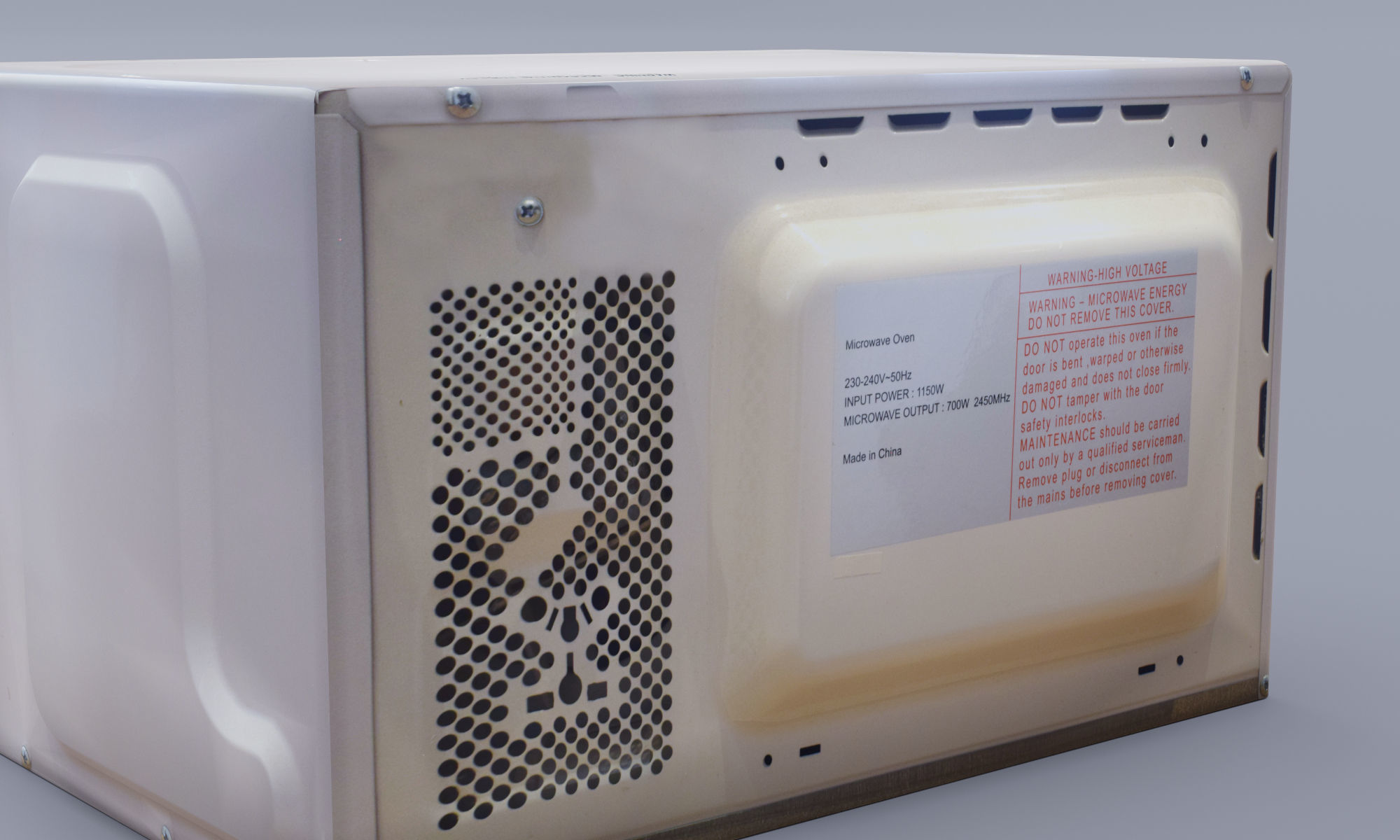 Old Microwave Low-poly 3D model_5