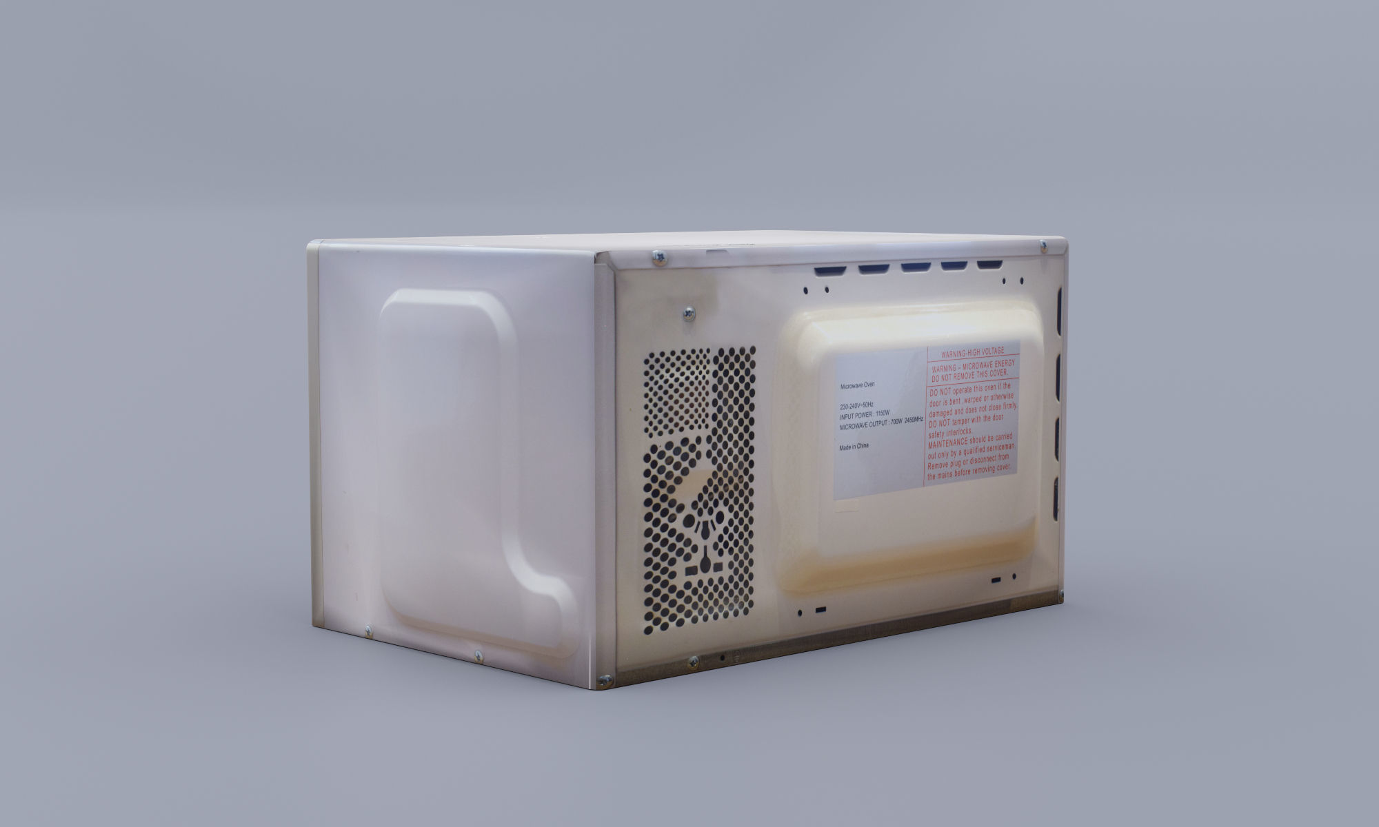 Old Microwave Low-poly 3D model_1