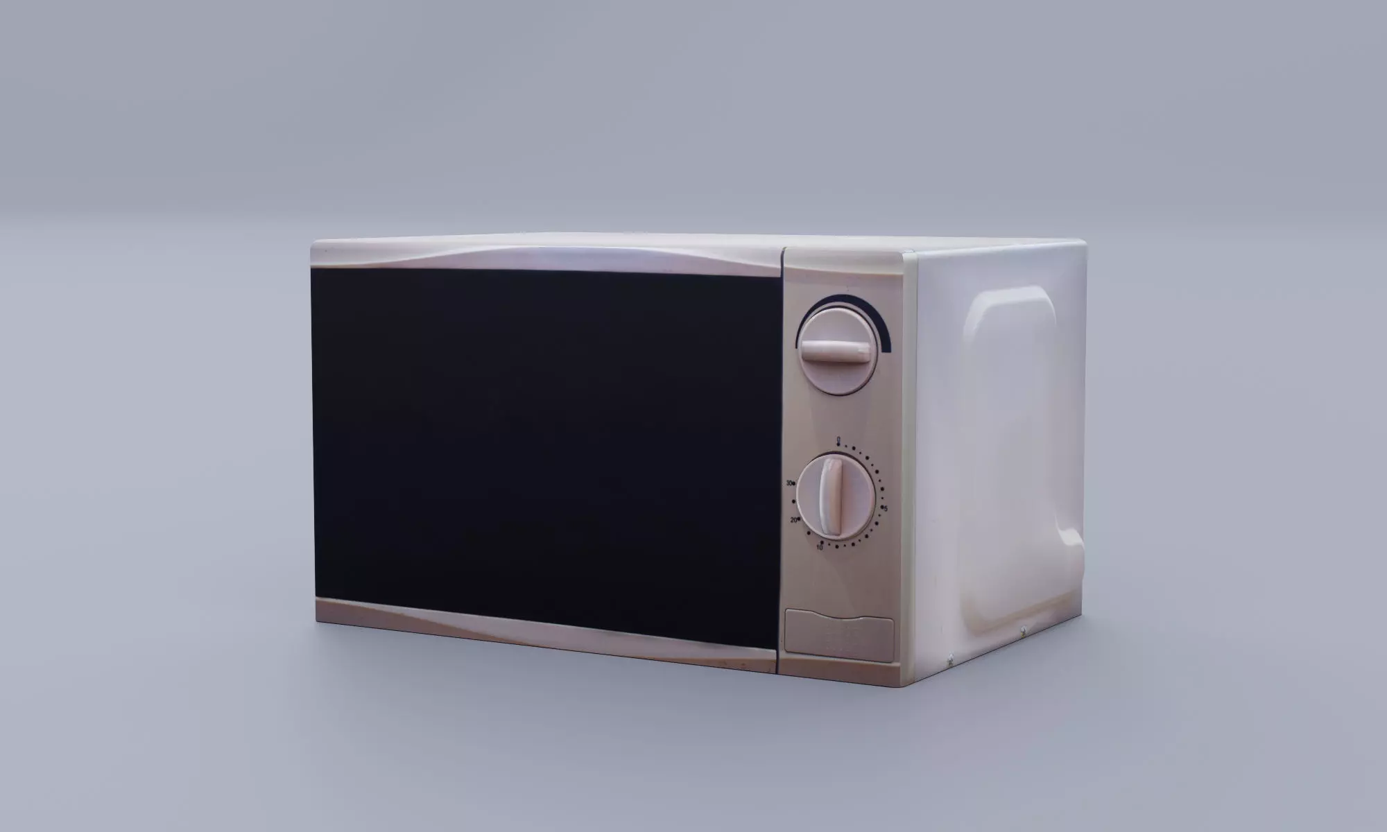 Old Microwave Low-poly 3D model_0
