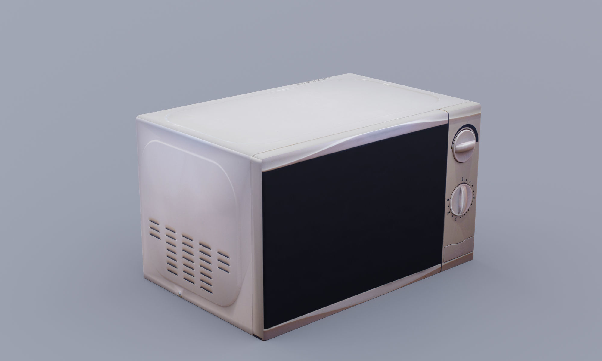 Old Microwave Low-poly 3D model_2
