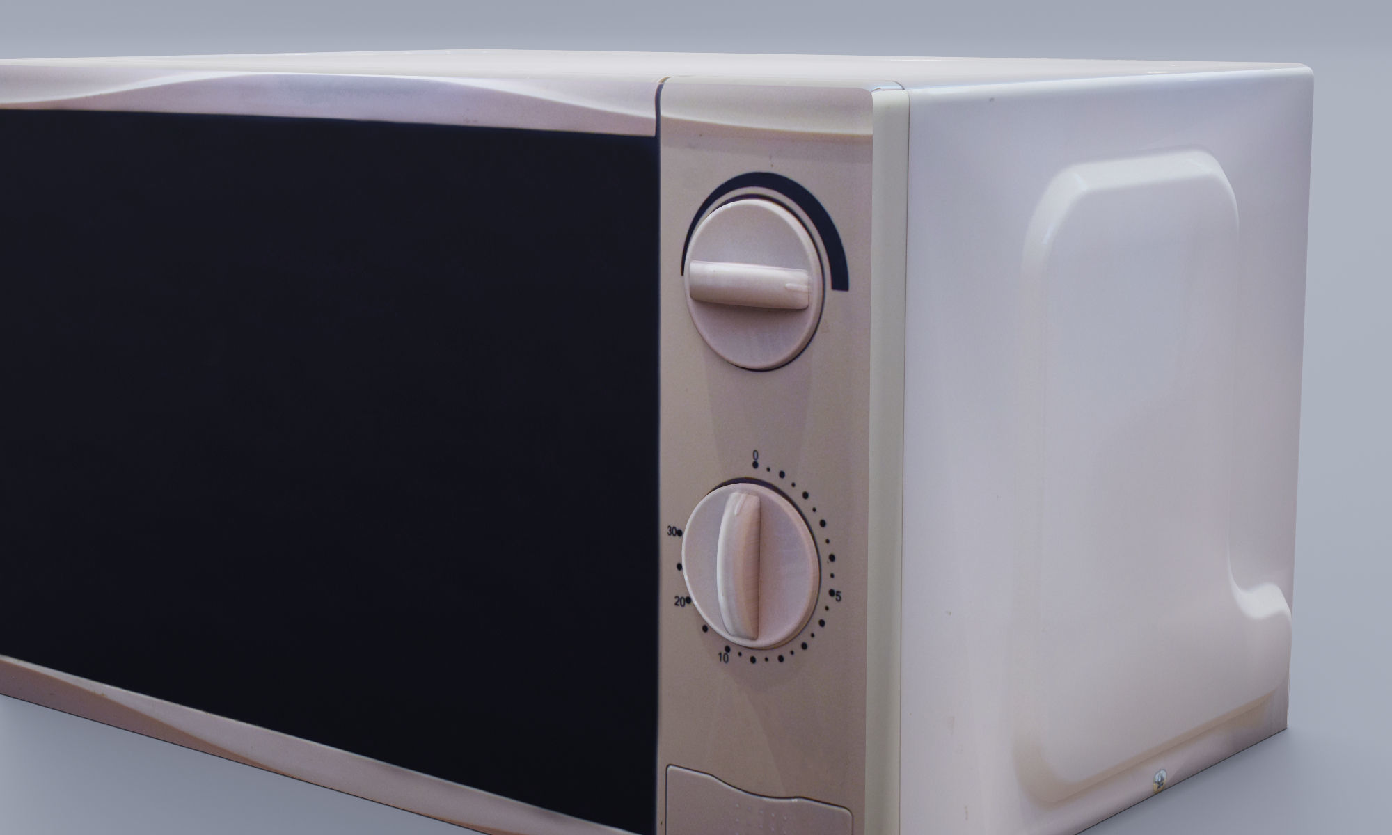 Old Microwave Low-poly 3D model_4