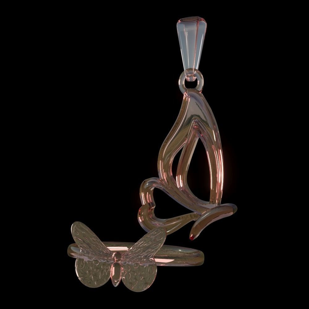 Butterfly Jewelry 3D print model_7