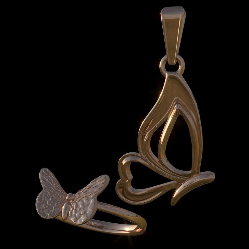 Butterfly Jewelry 3D print model_9