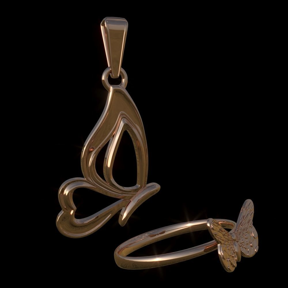 Butterfly Jewelry 3D print model_8