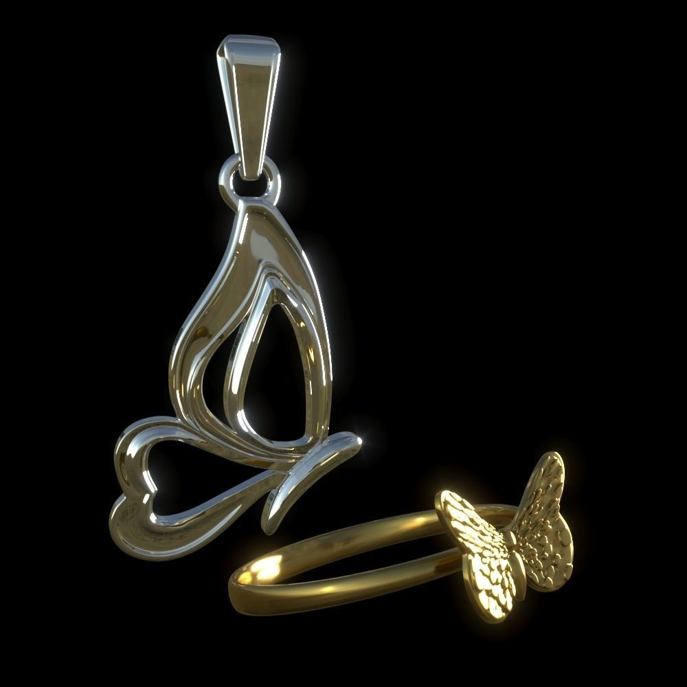 Butterfly Jewelry 3D print model_6