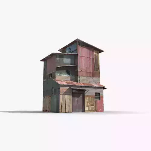 Slum x22 Low-poly 3D model