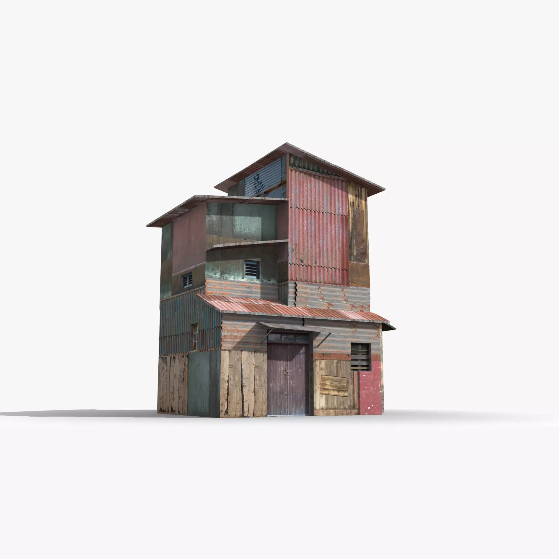 Slum x22 Low-poly 3D model_0