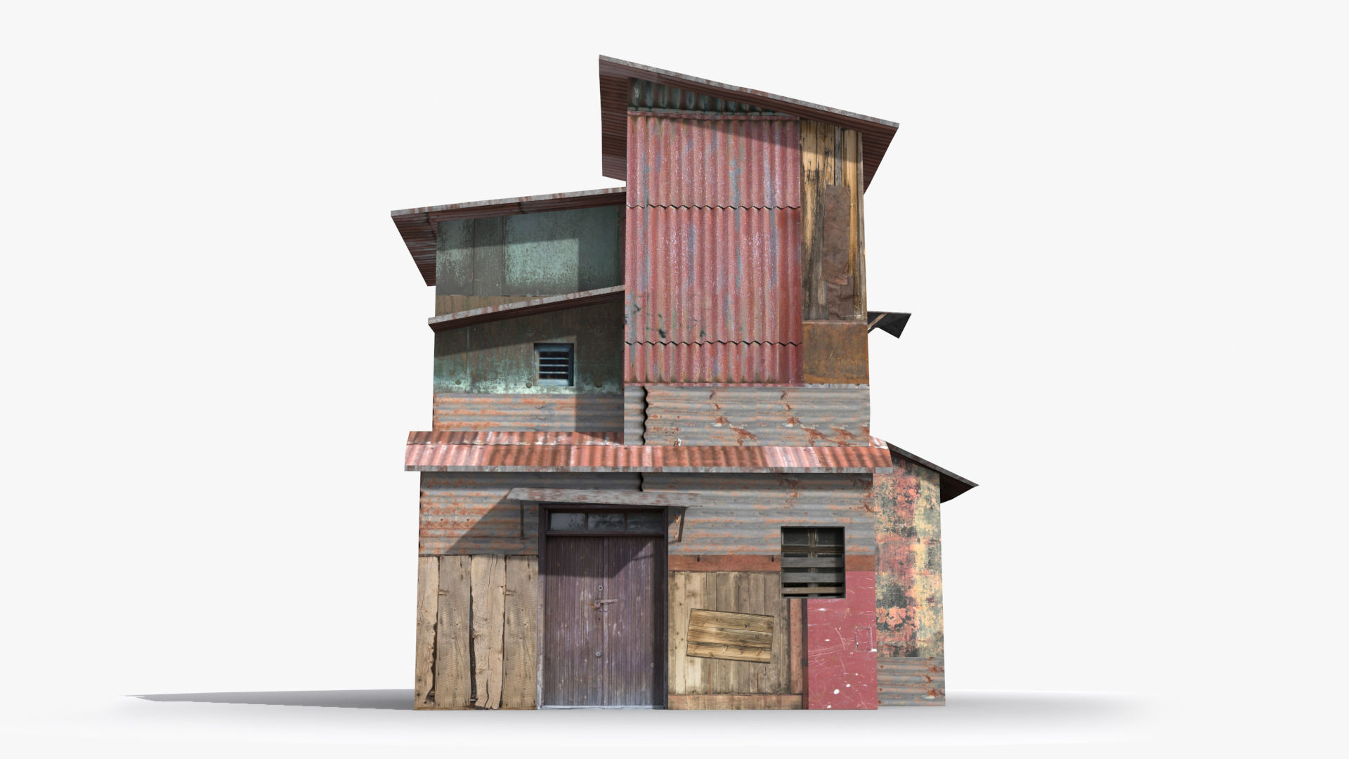 Slum x22 Low-poly 3D model_1