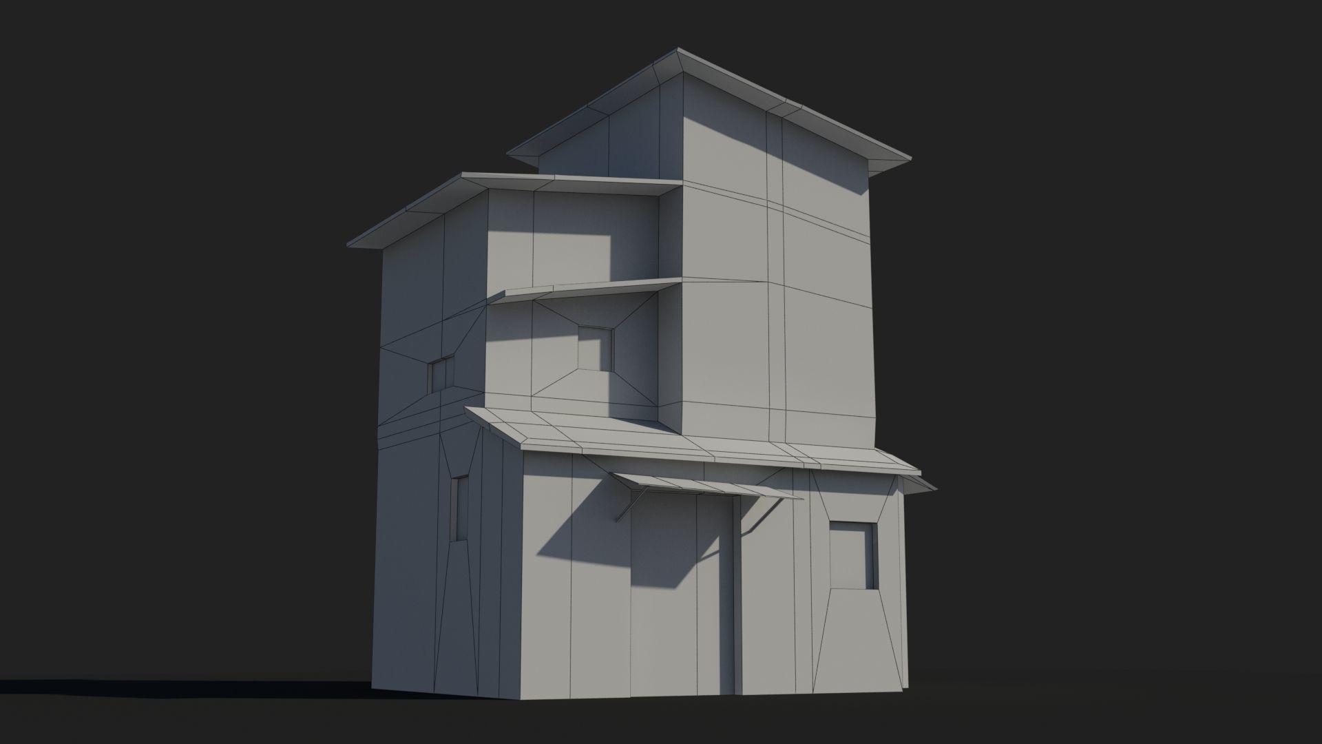 Slum x22 Low-poly 3D model_6