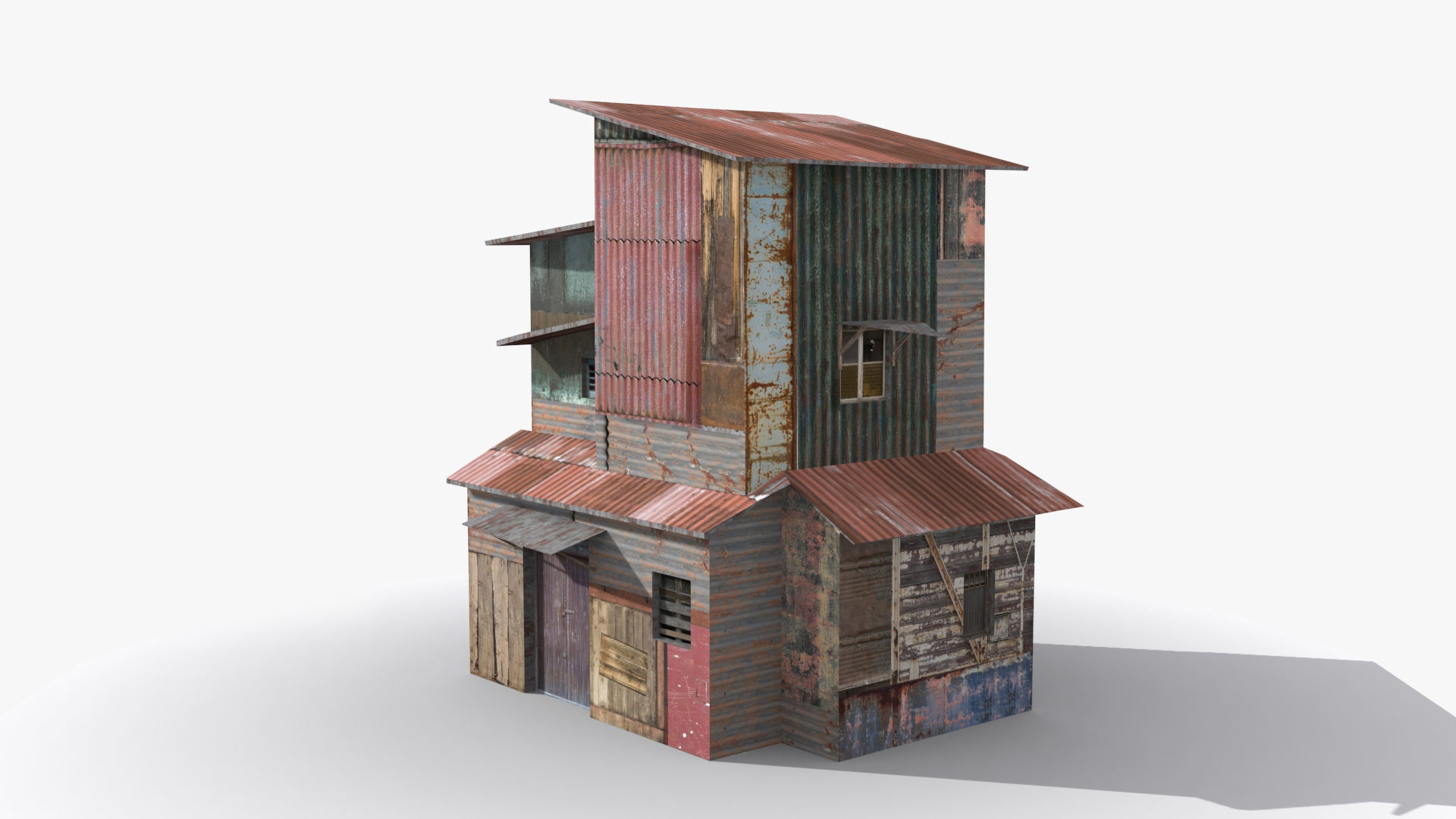 Slum x22 Low-poly 3D model_4