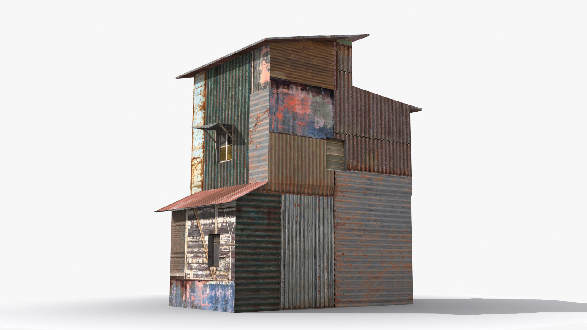 Slum x22 Low-poly 3D model_5