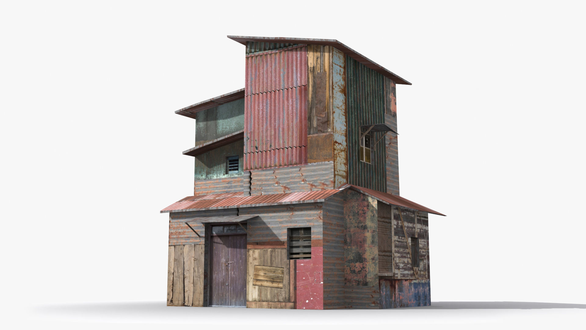 Slum x22 Low-poly 3D model_2