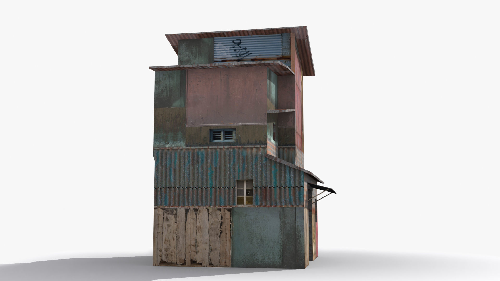 Slum x22 Low-poly 3D model_3