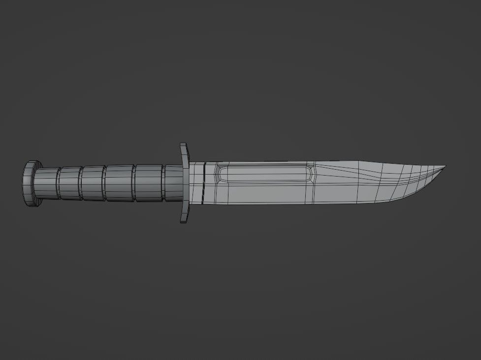 Knife Low-poly - game ready - pbr Free low-poly 3D model_2