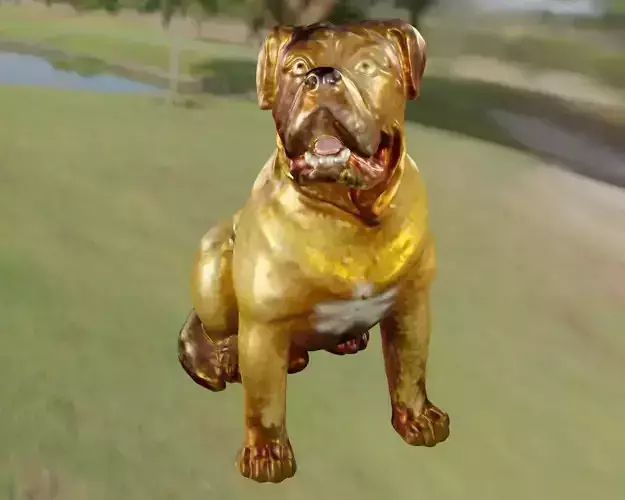 pitbull golden bulldog figurine