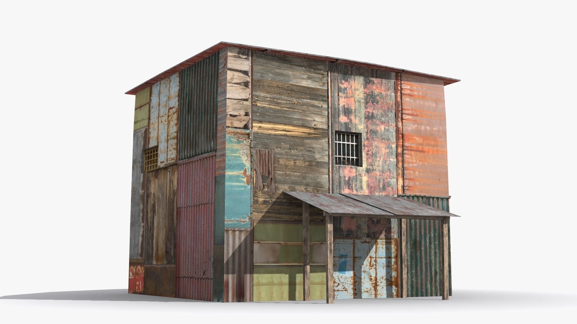 Slum x24 Low-poly 3D model_5