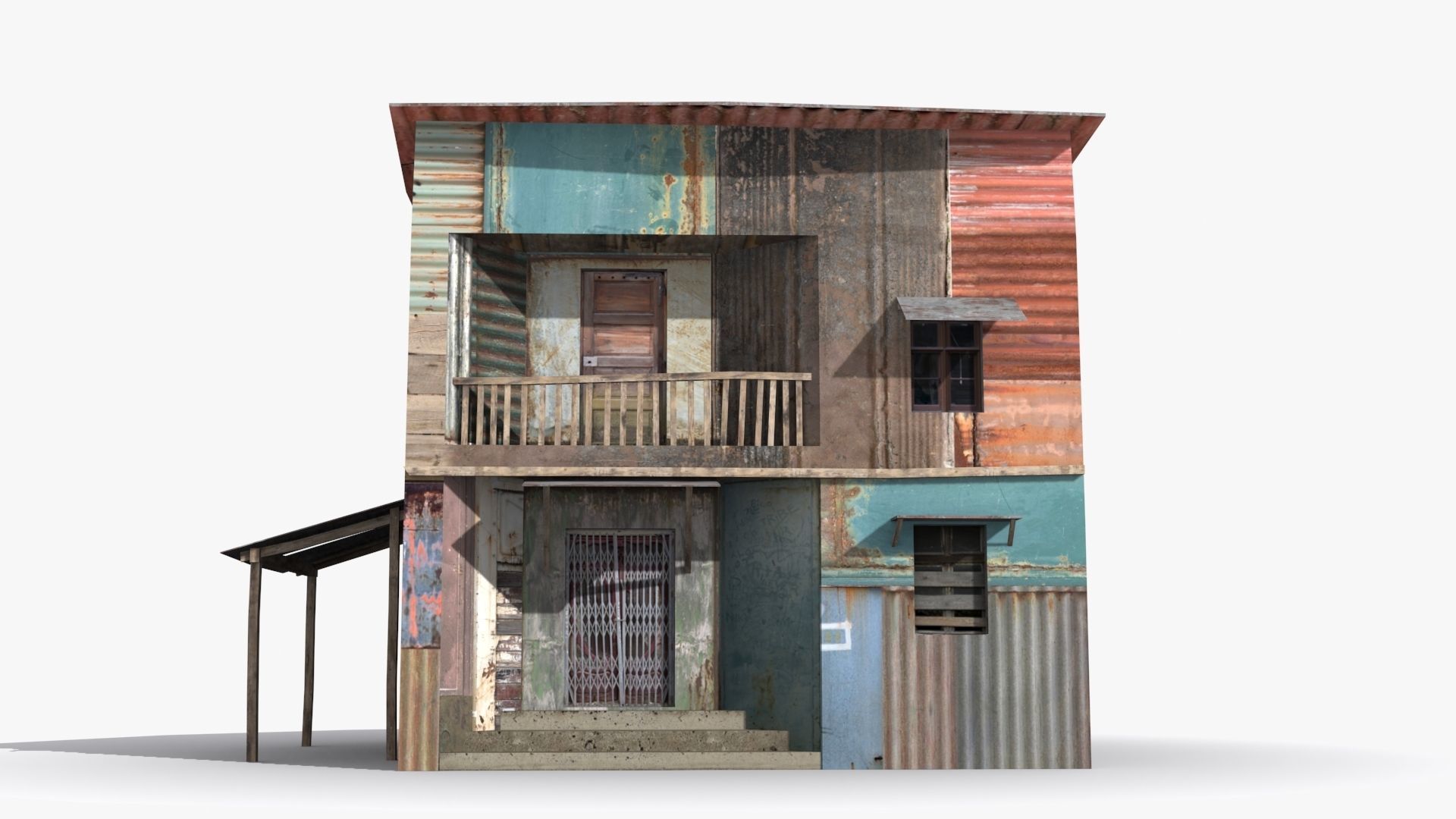 Slum x24 Low-poly 3D model_1