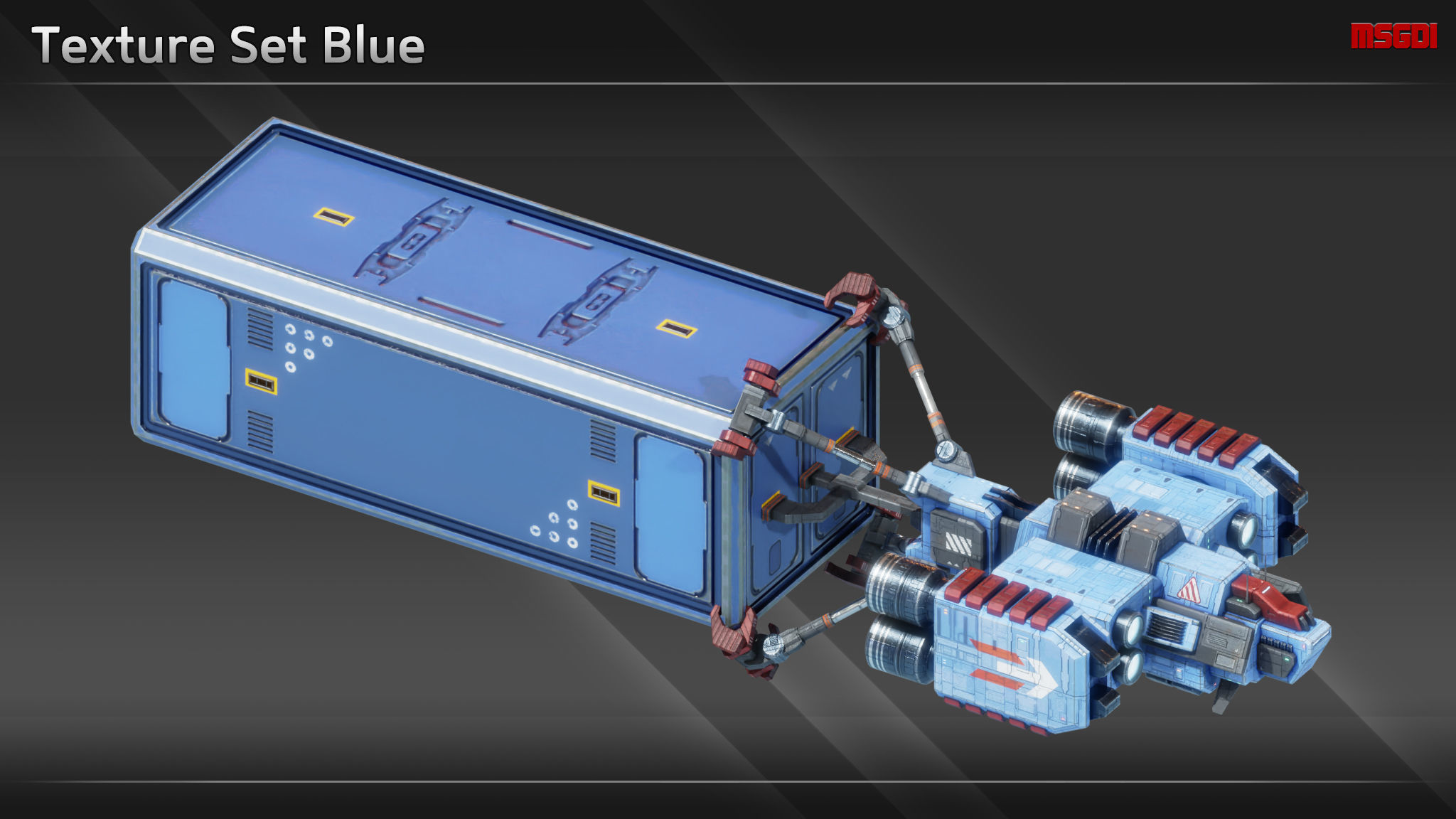 Spaceship CH12 Cargo Hauler Low-poly 3D model_5