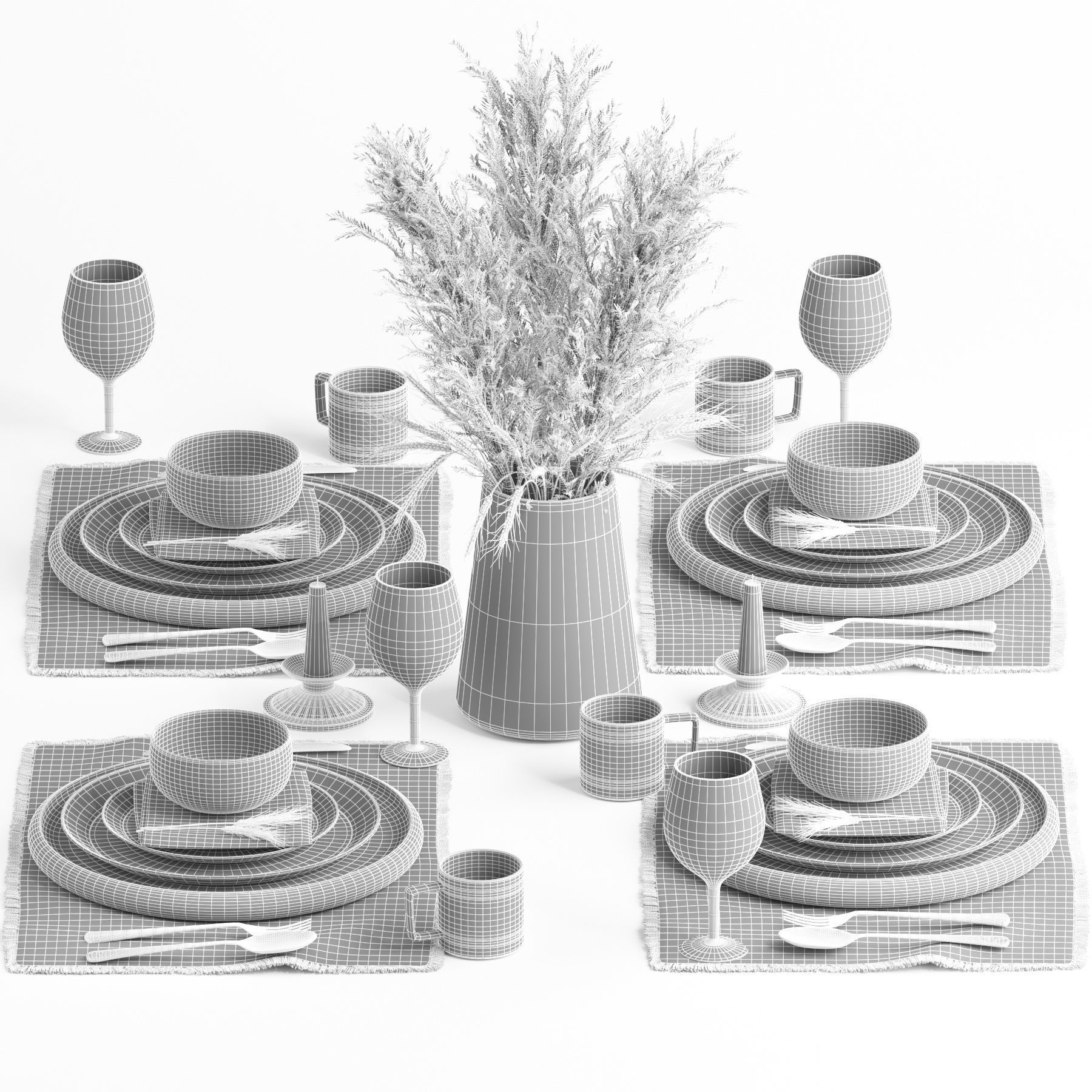 tableware set12 3D model_4