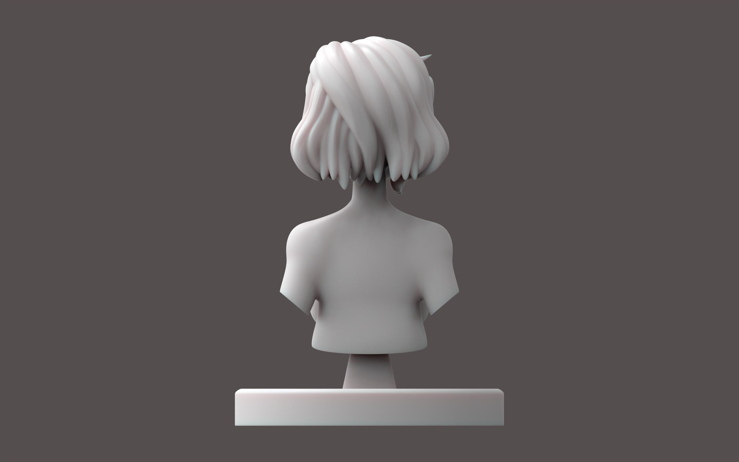Stylized female bust print ready 3D print model_4