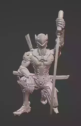 Genji warrior holding sword