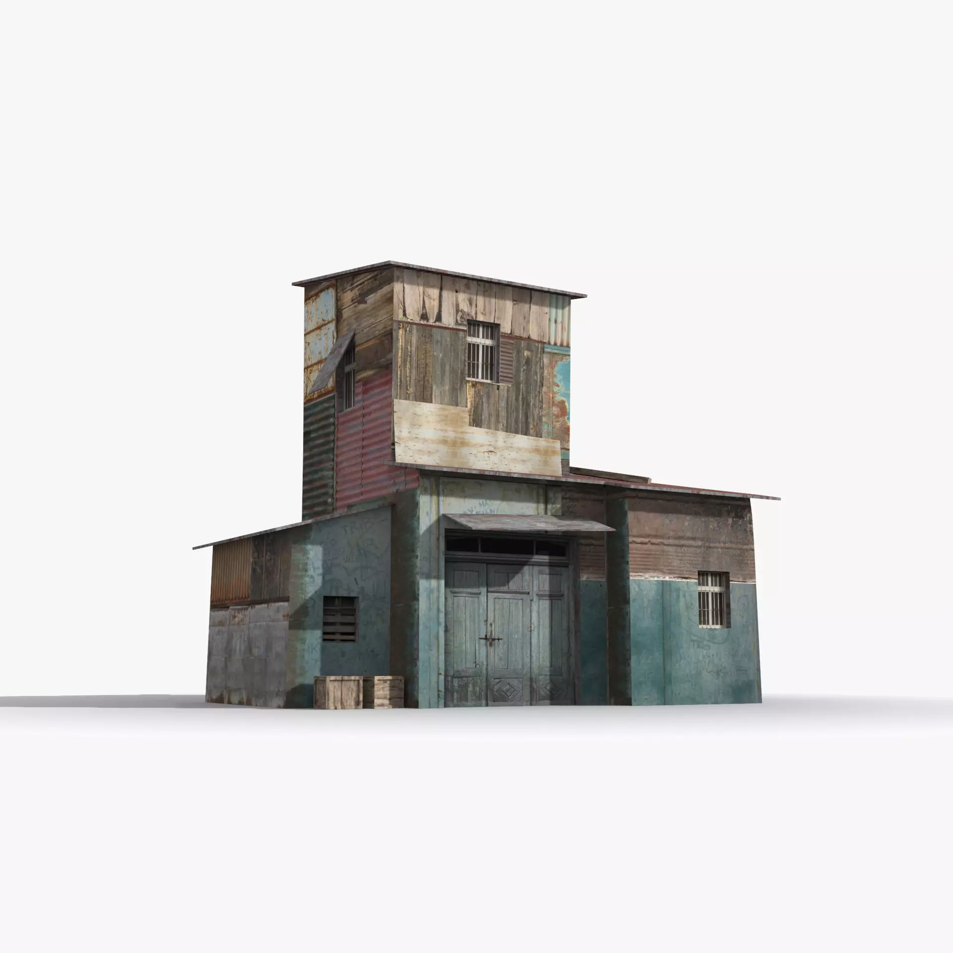 Slum x25 Low-poly 3D model_0