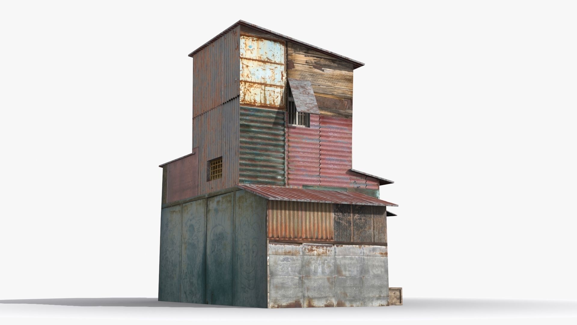 Slum x25 Low-poly 3D model_5