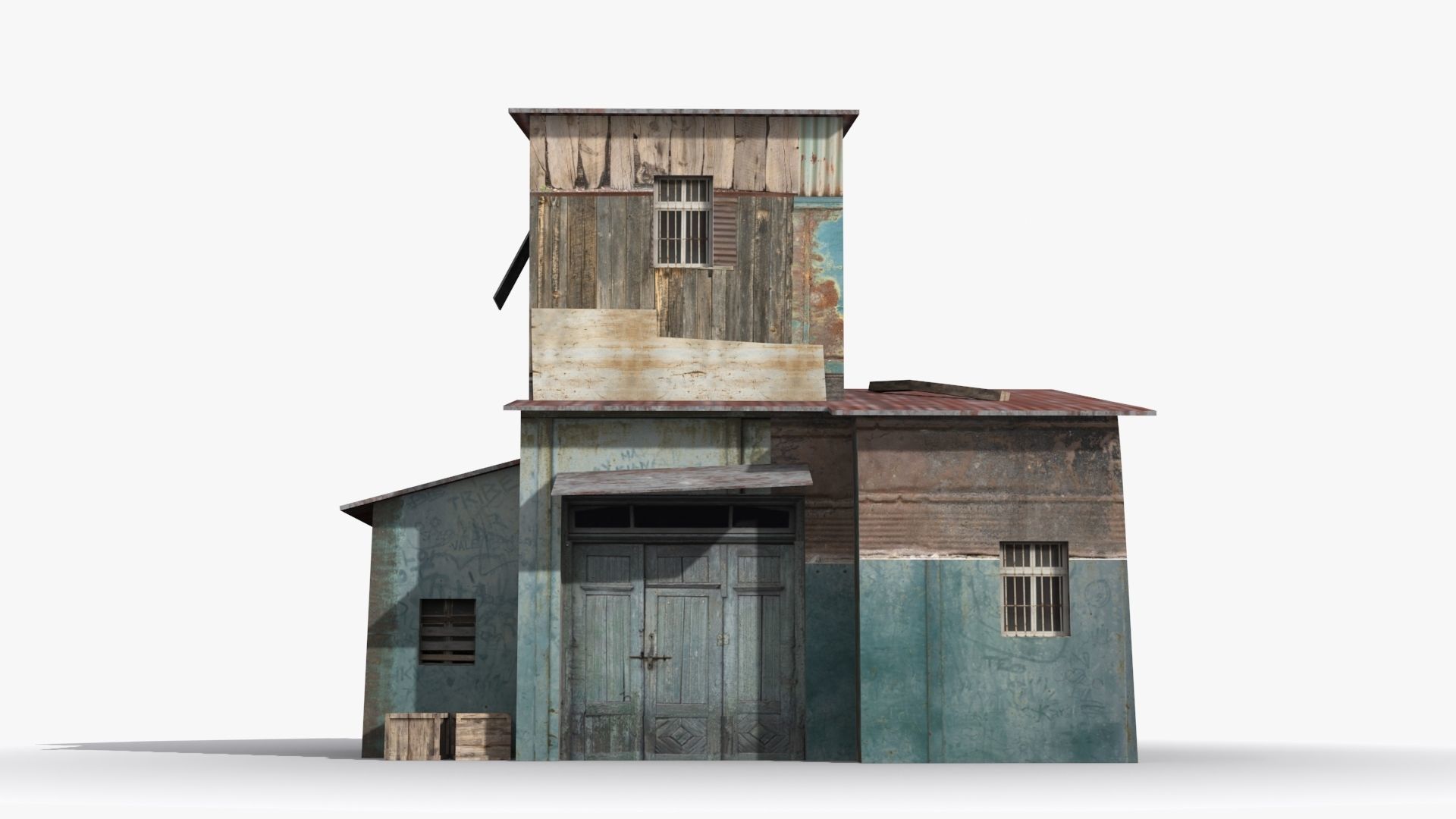 Slum x25 Low-poly 3D model_1