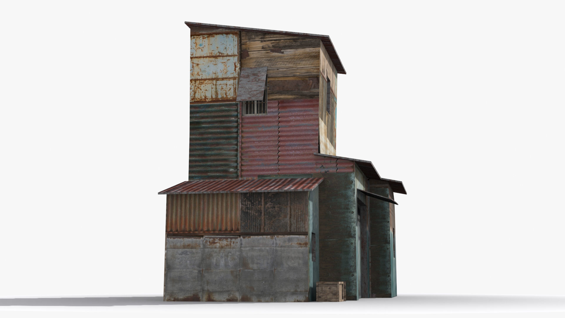 Slum x25 Low-poly 3D model_3