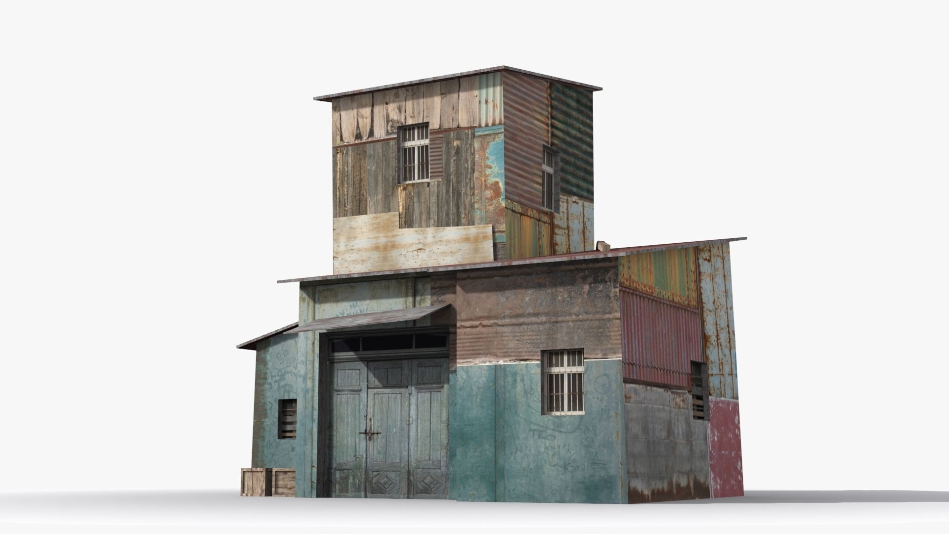 Slum x25 Low-poly 3D model_2