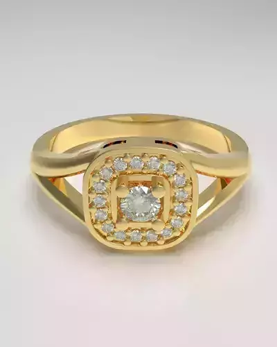 Halo engagement ring