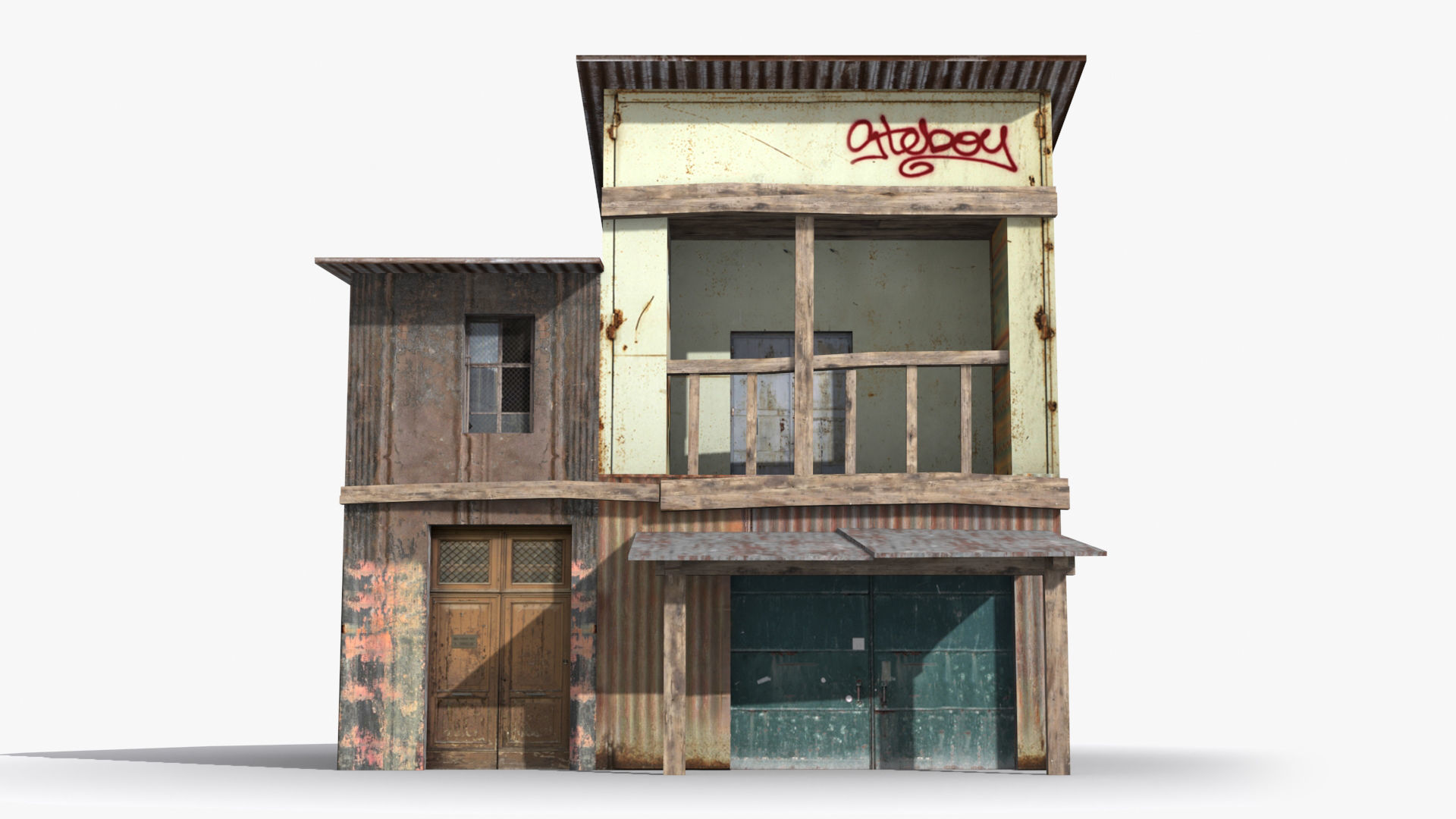 Slum x26 Low-poly 3D model_1