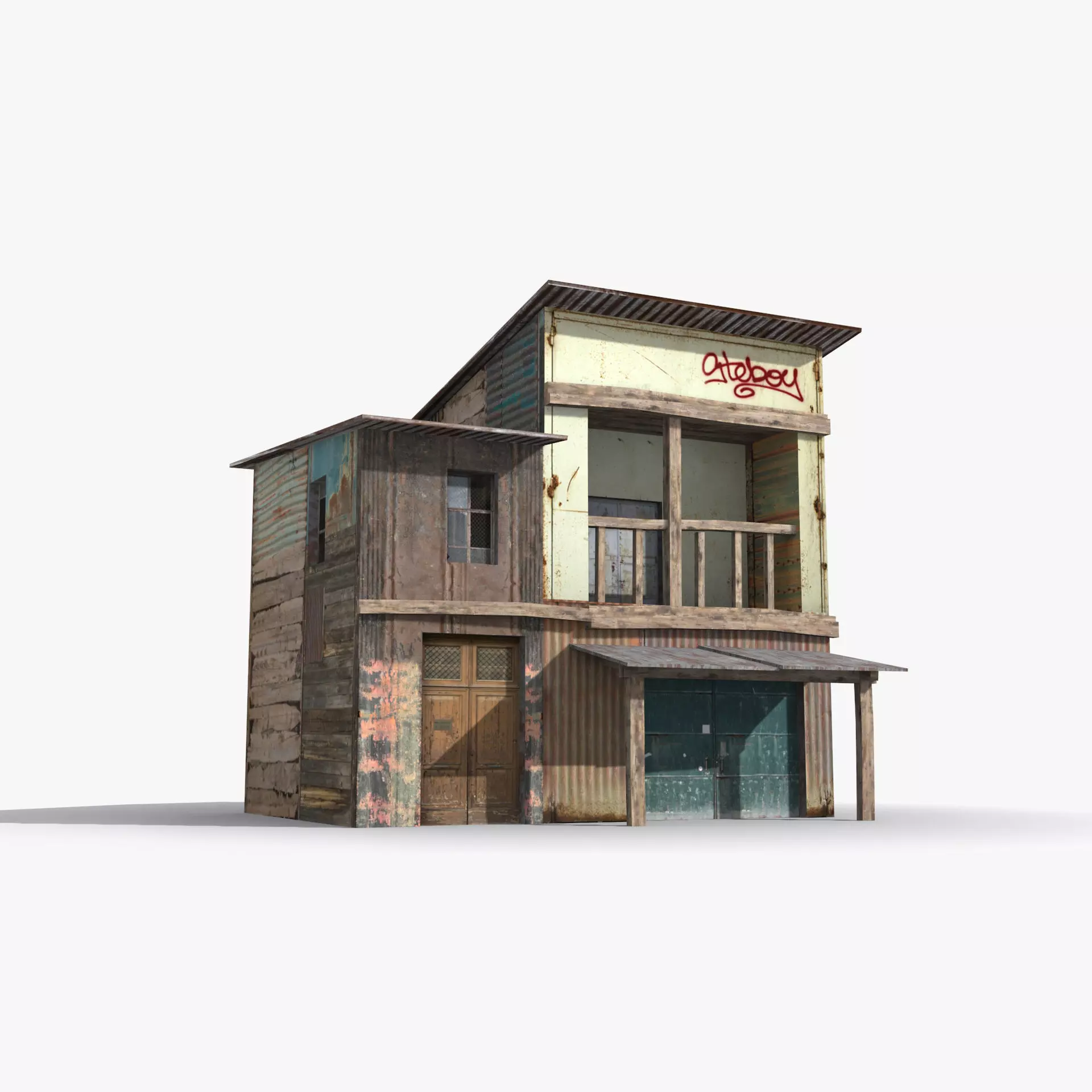 Slum x26 Low-poly 3D model_0