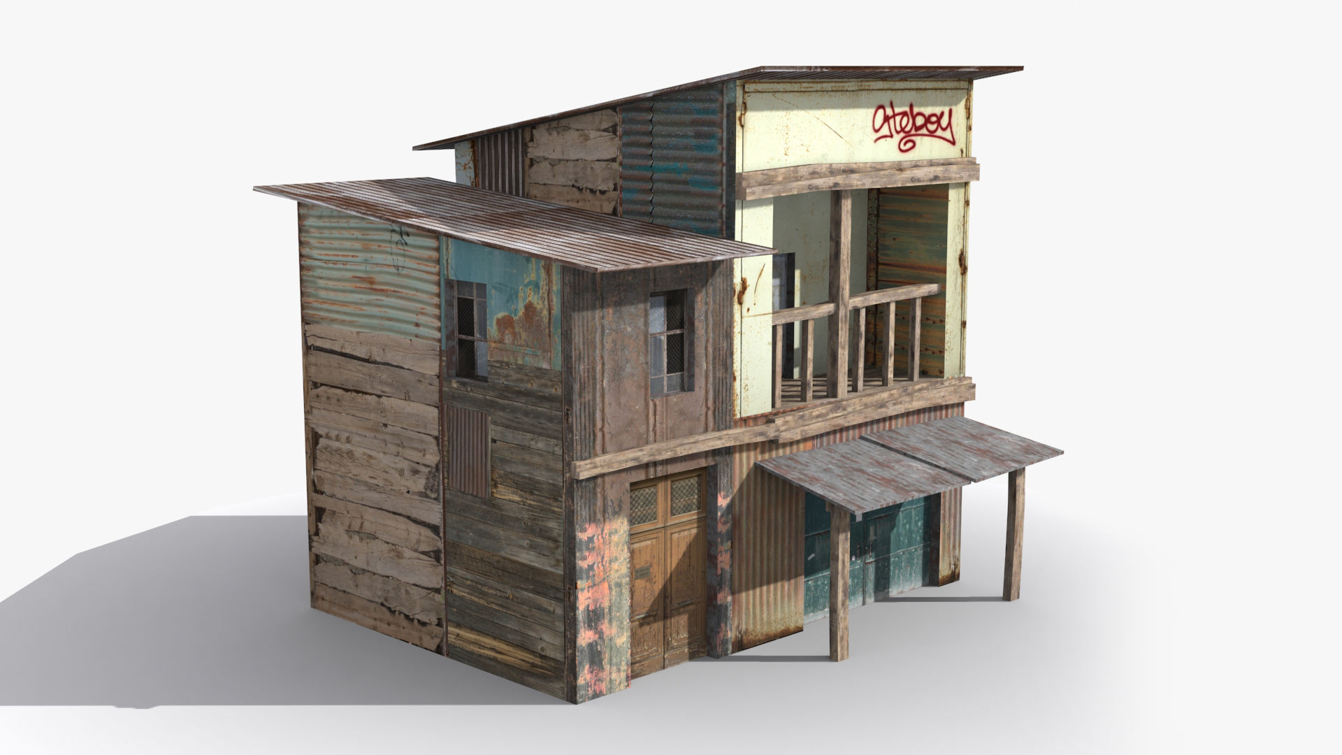 Slum x26 Low-poly 3D model_4