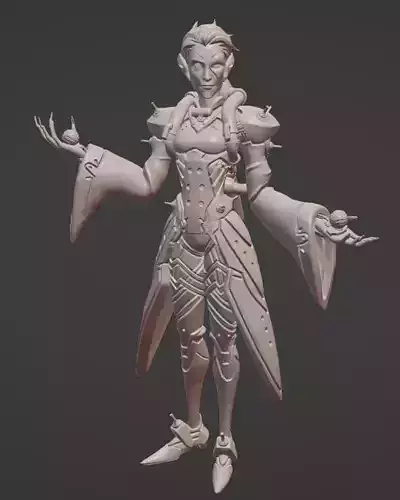 Moira female character in armor