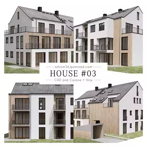 House 03 for Cinema 4D with Corona and V-Ray