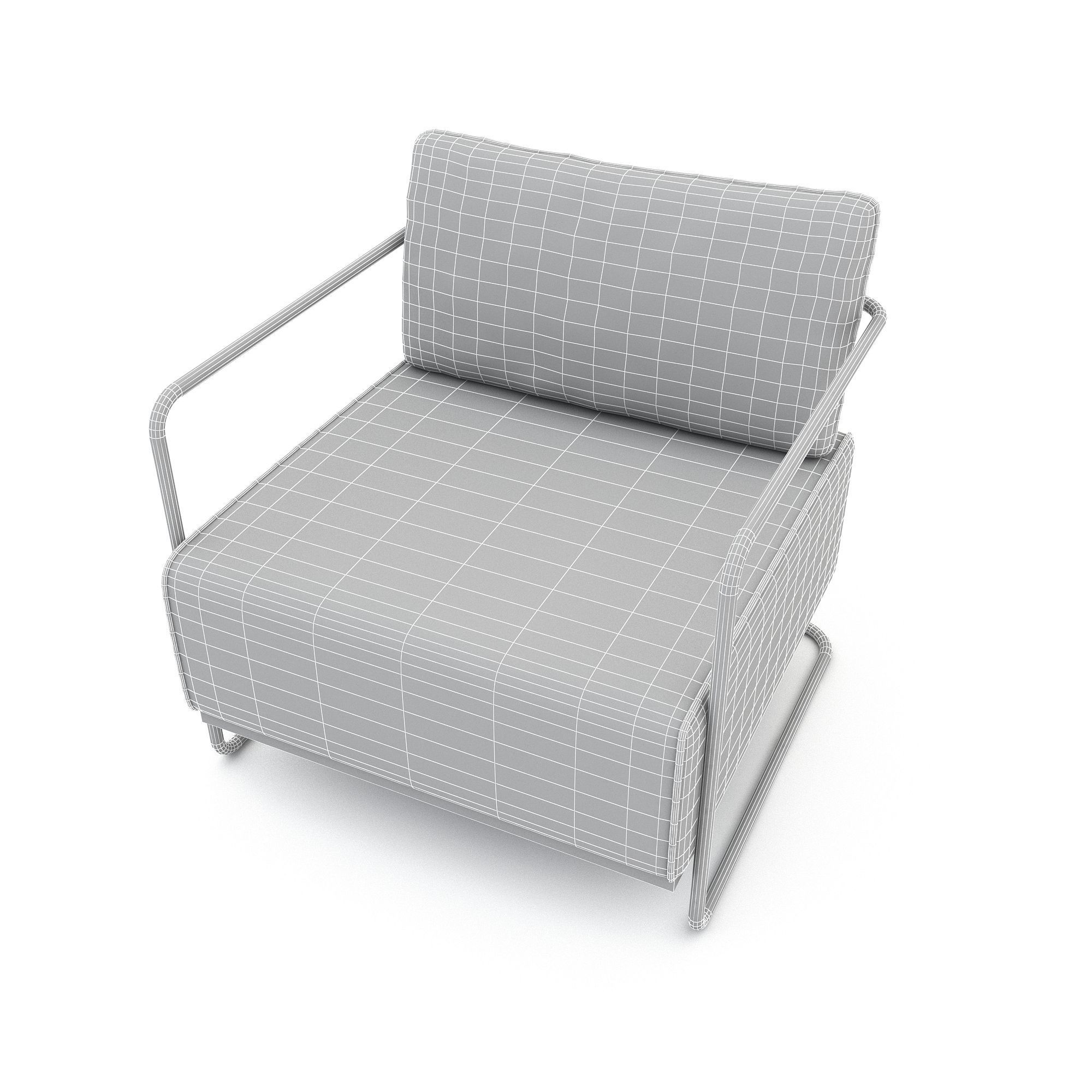 3D classic office furniture 02 Low-poly 3D model_3