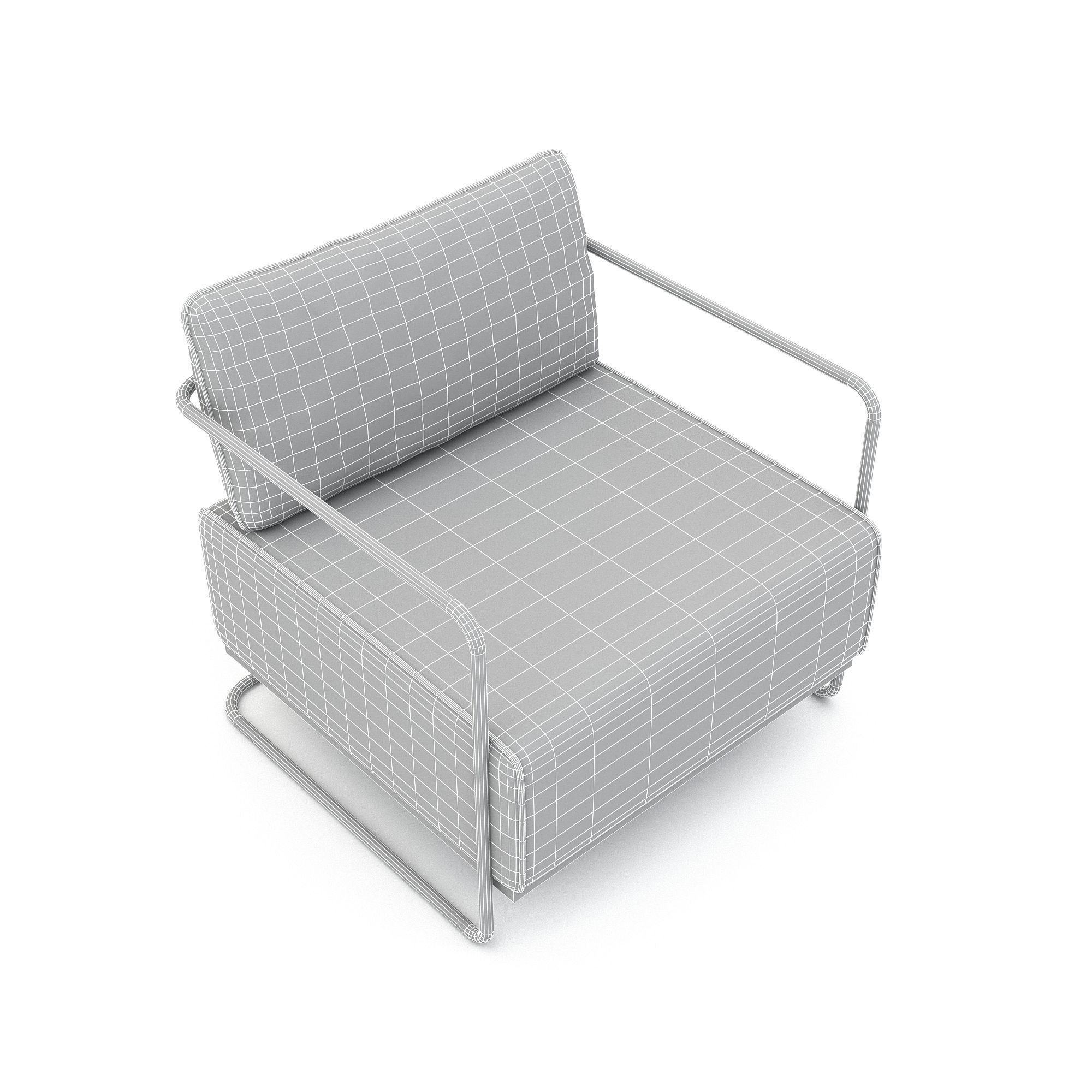 3D classic office furniture 02 Low-poly 3D model_4