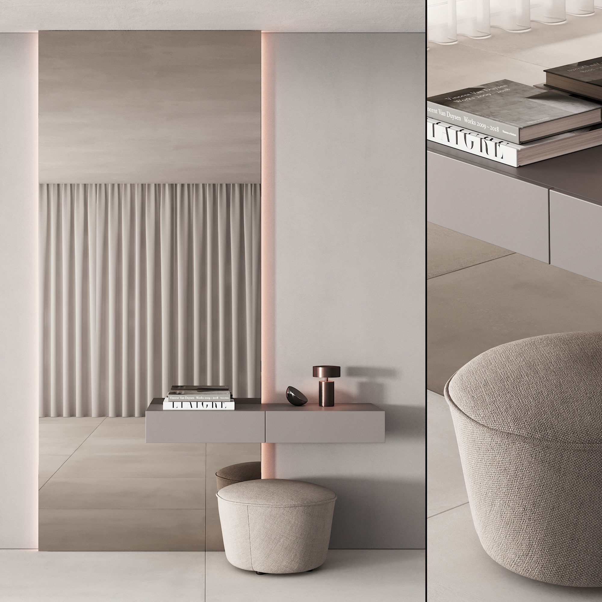 191 hallway zone 04 minimal bronze menu 01 3D model_9