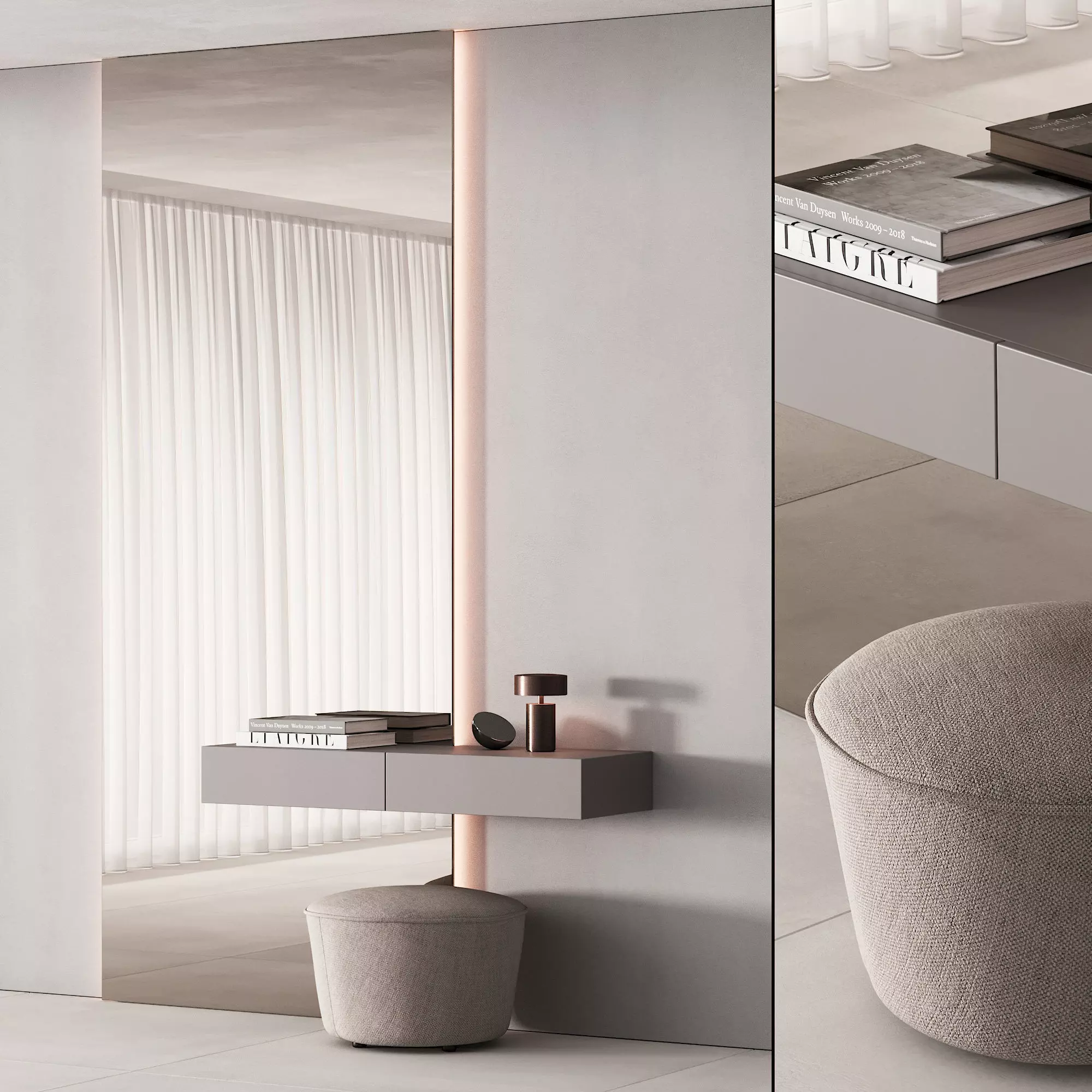 191 hallway zone 04 minimal bronze menu 01 3D model_0