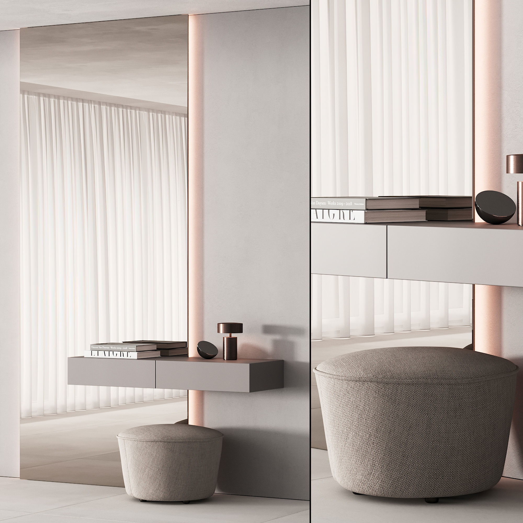 191 hallway zone 04 minimal bronze menu 01 3D model_6