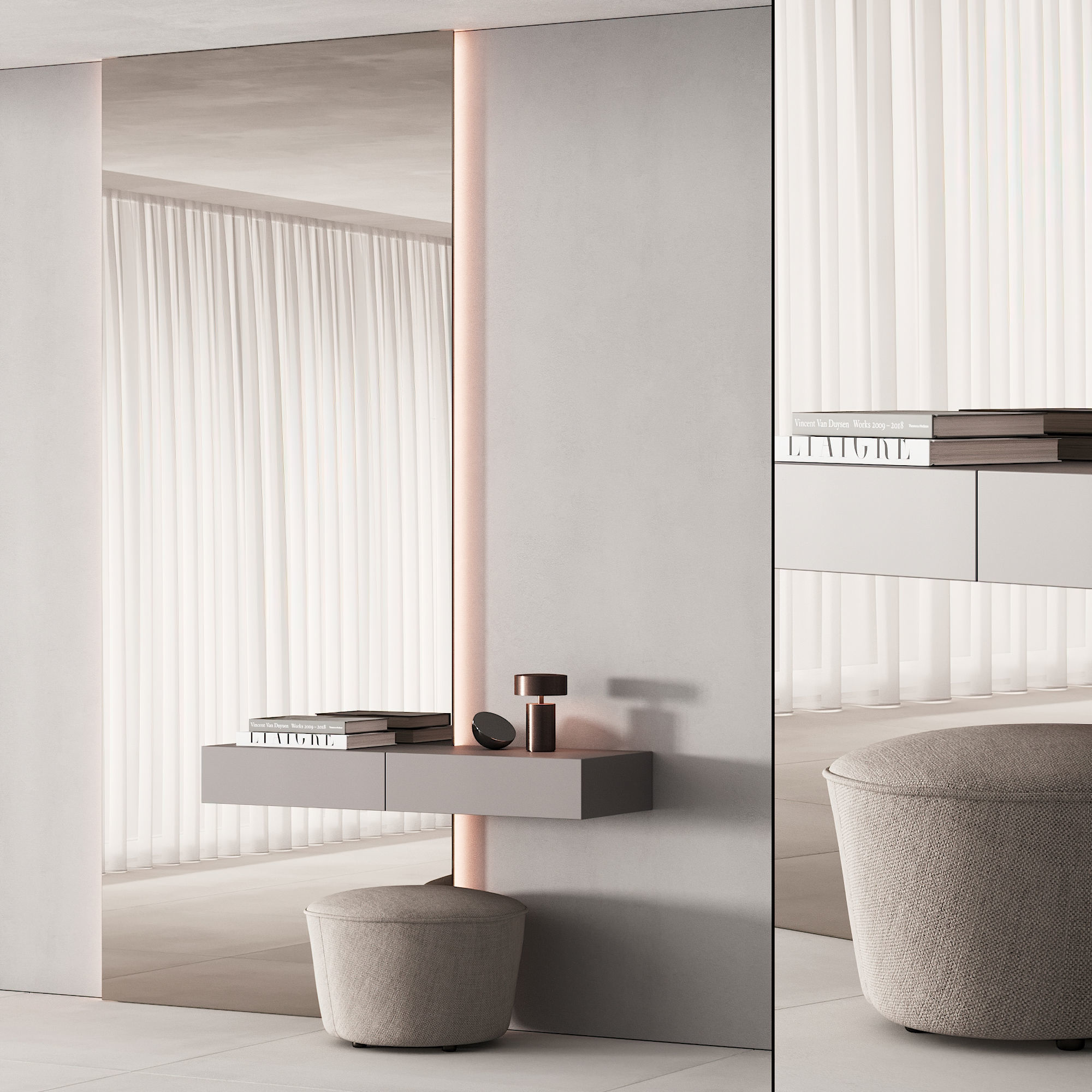 191 hallway zone 04 minimal bronze menu 01 3D model_7