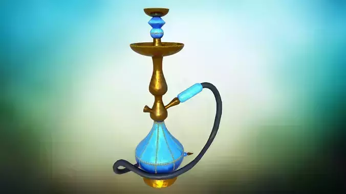 Stylized hookah in ethnic style PBR game ready Low-poly 3D model