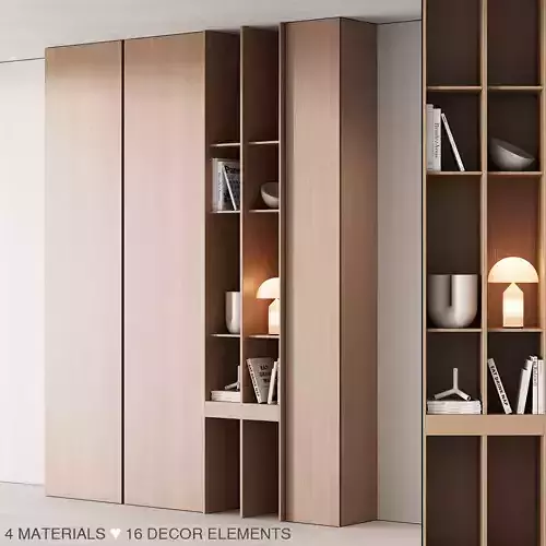 175 cabinet furniture 05 modern cupboard with decor 02 3D model
