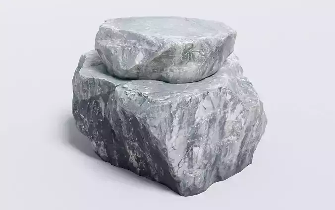 Rock Flat Photo-Scanned Clean Topology Ultra-Realistic Boulder Low-poly 3D model